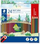 STAEDTLER Színes ceruza készlet, hatszögletű, STAEDTLER "Noris Colour 185", 20+4 különbözõ szín (24 db)