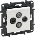 Legrand 863182 Niloé Step TV-R-SAT-SAT csillagpontos aljzat (1, 5 dB), fehér (863182)