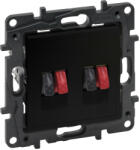 Legrand 863586 Niloé Step kettős hangszóró aljzat, fekete (863586) - elektroprofishop