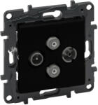 Legrand 863582 Niloé Step TV-R-SAT-SAT csillagpontos aljzat (1, 5 dB), fekete (863582)