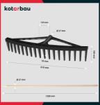 Kotarbau Greblă pentru fân 610 mm cu coadă de lemn (ZSY0650) Grebla