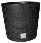KOTARBAU Ghiveci rotund din rattan cu inserție de antracit 300x270 mm (L762)