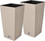 KOTARBAU Ghiveci de flori 50cm capac de ghiveci rattan inserție pentru flori - 2 buc (ZSY1489)
