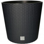KOTARBAU Ghiveci rotund din rattan cu inserție antracit 400x375 mm (L763)