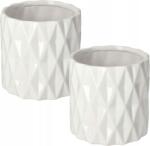 KOTARBAU Set de 2 capace de cilindru din ceramică alb ⌀12 cm ⌀12 cm (ZSY1156)