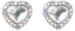  Kis méretű szív fülbevaló áttetsző-színjátszó Swarovski kristállyal (0264. ) (A22337-1)