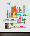 4 Decor Sticker Decorativ - Orasul colorat Decoratiune camera copii