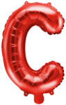 Partydeco Betű lufi 14" 35cm Piros fólia betű, C betű, csak levegővel tölthető (LUFI485960)