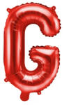 Partydeco Betű lufi 14" 35cm Piros fólia betű, G betű, csak levegővel tölthető (LUFI143767)