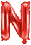 Partydeco Betű lufi 14" 35cm Piros fólia betű, N betű, csak levegővel tölthető (LUFI206440)