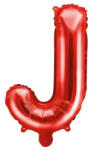 Partydeco Betű lufi 14" 35cm Piros fólia betű, J betű, csak levegővel tölthető (LUFI305008)