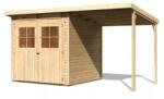 Karibu fából készült kerti ház KARIBU GLUCKSBURG 4 + egy menedéket 190 cm (83232) natur (LG3498)