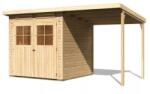 Karibu fából készült kerti ház KARIBU GLUCKSBURG 3 + egy menedéket 190 cm (83231) natur (LG3493)