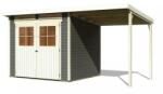 Karibu fából készült kerti ház KARIBU GLUCKSBURG 4 + egy menedéket 190 cm (83233) terragrau (LG3499)