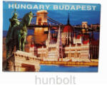  Budapest látványosságai hűtőmágnes 9x6, 5 cm - Országház Szent István szoborral
