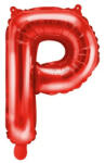 Partydeco Betű lufi 14" 35cm Piros fólia betű, P betű, csak levegővel tölthető (LUFI919421)