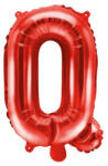 Partydeco Betű lufi 14" 35cm Piros fólia betű, Q betű, csak levegővel tölthető (LUFI161583)