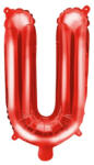 Partydeco Betű lufi 14" 35cm piros fólia betű, U betű, levegővel tölthető (LUFI377467)