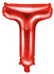Partydeco Betű lufi 14" 35cm piros fólia betű, T betű, levegővel tölthető (LUFI363139)