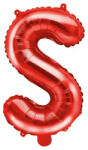 Partydeco Betű lufi 14" 35cm Piros fólia betű, S betű, csak levegővel tölthető (LUFI199302)