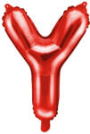 Partydeco Betű lufi 14" 35cm Piros fólia betű, Y betű, csak levegővel tölthető (LUFI622829)