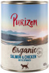 Purizon 12x400g Purizon Organic Lazac, csirke & spenót nedves macskatáp