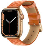 Apple Watch 1-6, SE (42 / 44 mm) / Watch 7-8 (45 mm) / Watch Ultra (49 mm), bőr pótszíj, gyémánt minta, Hoco WA18, narancssárga