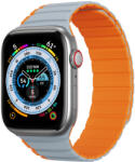 DuxDucis Magnetic LD Apple Watch 41mm / 40mm / 38mm szilikon szíj - szürke/narancssárga