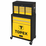 TOPEX műhelykocsi fém, 6 fiók + tároló rekesz, 100x33x61, 5cm, szerszámkocsi (T79R500)