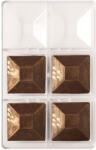 Decora Matrita Policarbonat Ciocolata Farfuriuta Patrata 7.5 x 7.5 x H 1.5 cm, 6 Cavitati, 27.5x17.5xH2.2cm (50097) Forma prajituri si ustensile pentru gatit