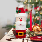 Family Karácsonyi italos üveg dekor - 3D mikulás - poliészter - 27 x 12 cm Family 58728A (58728A)