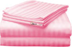 HomePuls Cearsaf de pat o persoana Damasc Policoton dunga 1 cm, 160 x 230 cm, Roz Bonbon