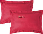 HomePuls Set 2 fete de perna Damasc policoton dunga 1 cm, 50 x 70 cm si tiv cu bordura 3, 5 cm, Rosu Persan Lenjerie de pat