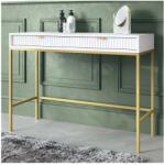 MIRJAN 24 Konzolasztal NOVA 77x104 cm fehér/arany MJ0003 (MJ0003)