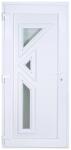Delta Visztula balos műanyag bejárati ajtó 100x210 cm, fehér, 3 üveges (629007)