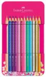 Faber-Castell Creioane colorate 12 culori Faber-Castell Sparkle, cutie metalica (FC201737)