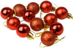  12db-os 2.5cm-es karácsonyi gömb szett - Piros (CB25-40)