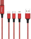 Dudao Cablu de Date Dudao USB TGL2 3in1 USB-C / Lightning / USB 2.4A, 1.2m (Rosu) (32402)