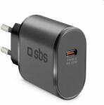 SBS Utazó adapter USB-C, 25 W, PD, fekete (TETR1CPD25)