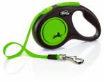 flexi Lesă Flexi NEW NEON S de până la 15kg, cu bandă de 5m- verde