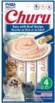 Inaba Foods Inaba Churu Piure de ton pentru pisici cu aromă de vită 4 x 14 g