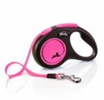flexi Flexi NEON S lesă până la 15kg, 5m curea - roz