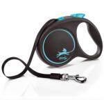 flexi Lesă Flexi Black Design lesă L pentru câini de până la 50kg, bandă de 5m- albastru
