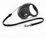 flexi Lesă Flexi Black Design S până la 12kg, frânghie 5m - negru