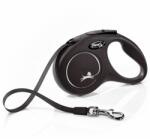 flexi Lesă Flexi New Classic S, pentru câini de până la 15kg, lungime bandă 5m - culoare neagră