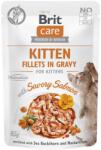 Brit CARE Fillets in Gravy Pouch Kitten Savory Salmon 24x85g lazaccal a cicáknak