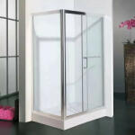 Diplon 120x80 cm aszimmetrikus szögletes tolóajtós zuhanykabin, 5 mm edzett áttetsző üveggel, 190 cm magas (BR0541CA-80120)