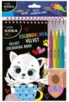 kidea Set carte de colorat spiralata pisicuta, Kidea, Velvet catifea, cu 4 markere (562793Pisicuta) Carte de colorat