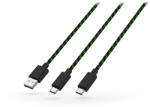  Venom USB-A - 2x USB Type-C töltőkábel 3 m-es vezetékkel - fekete/zöld - ECO csomagolás - nextelshop