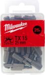 Milwaukee Set 25 biti standard TX15x25mm Milwaukee (MLW4932399595) Set capete bit, chei tubulare
